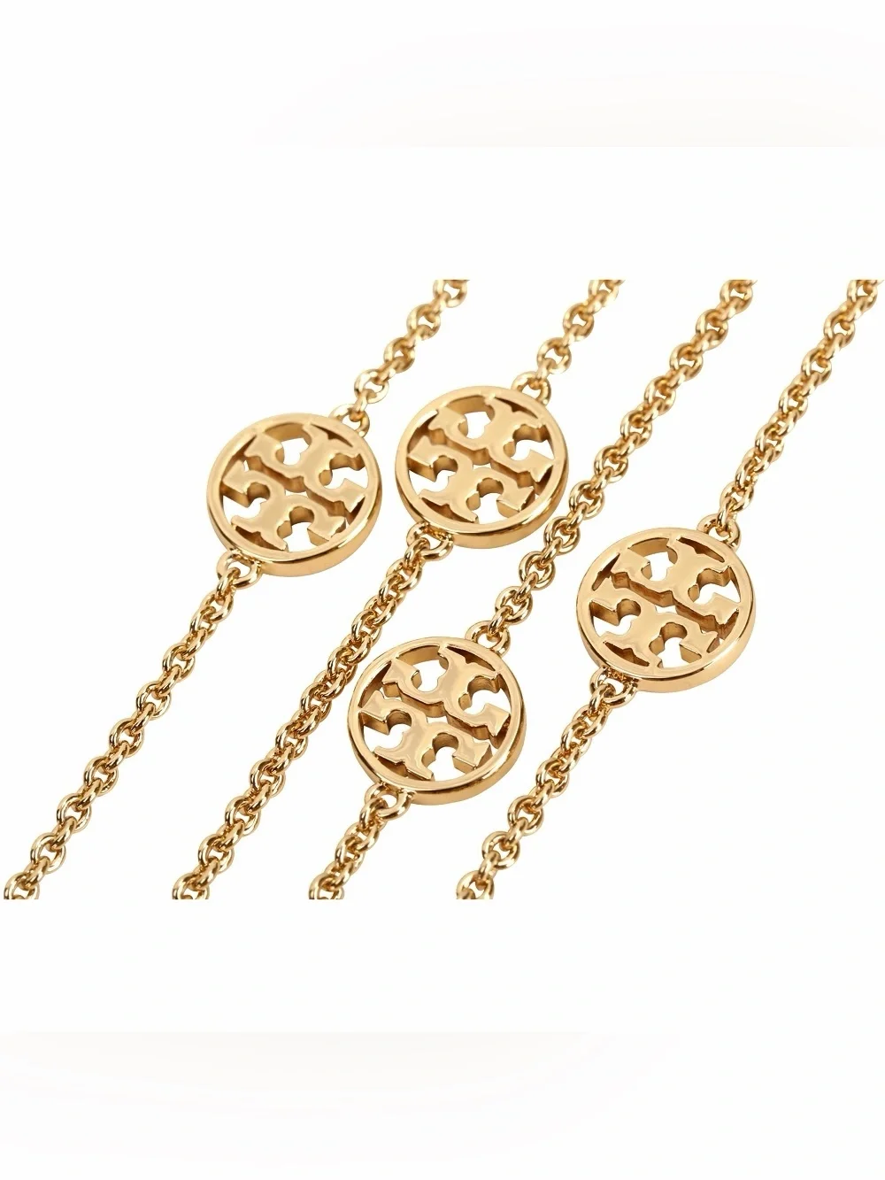 TORY BURCH Miller Medallion Long Station Necklace in 18k Plated Gold
